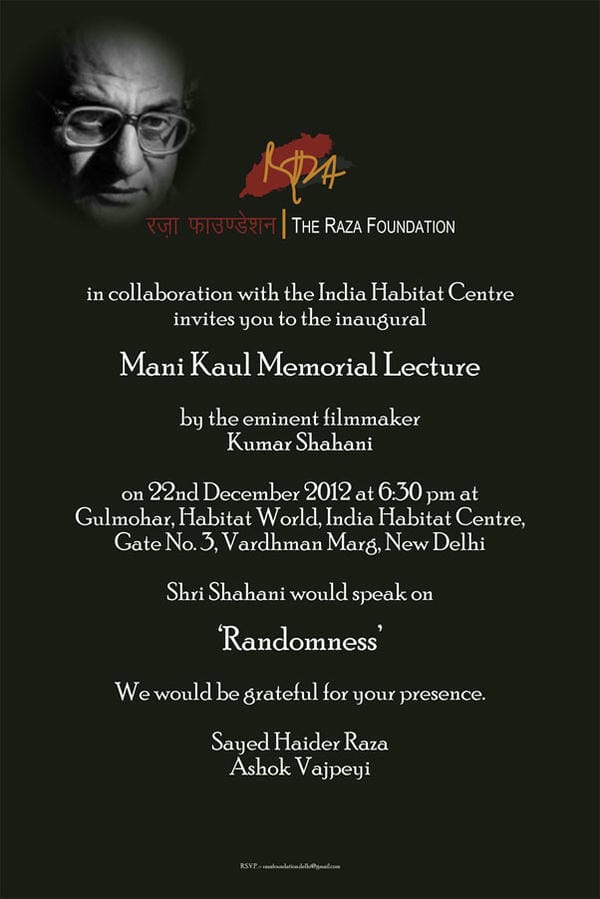 Mani Kaul Memorial Lecture 01