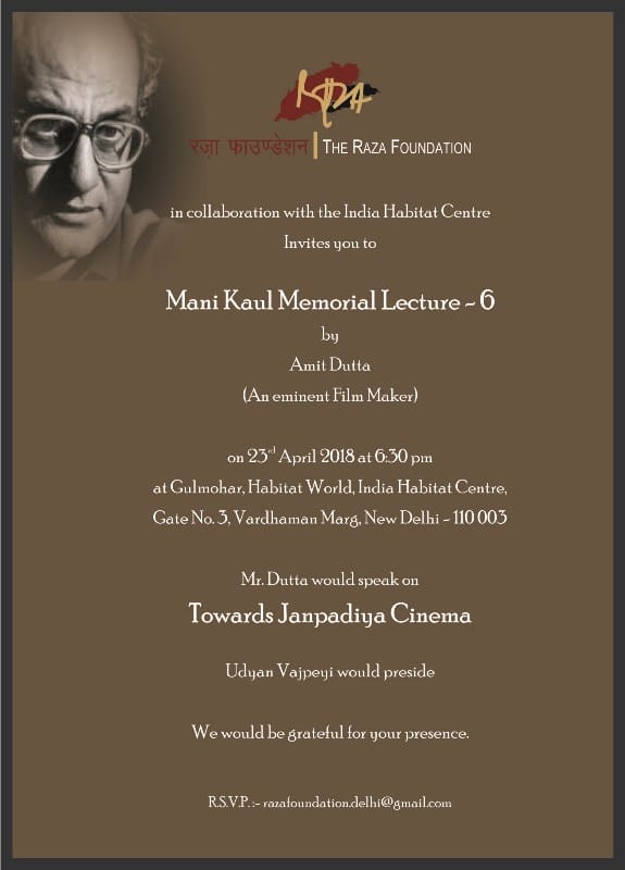 Mani Kaul Memorial Lecture 06